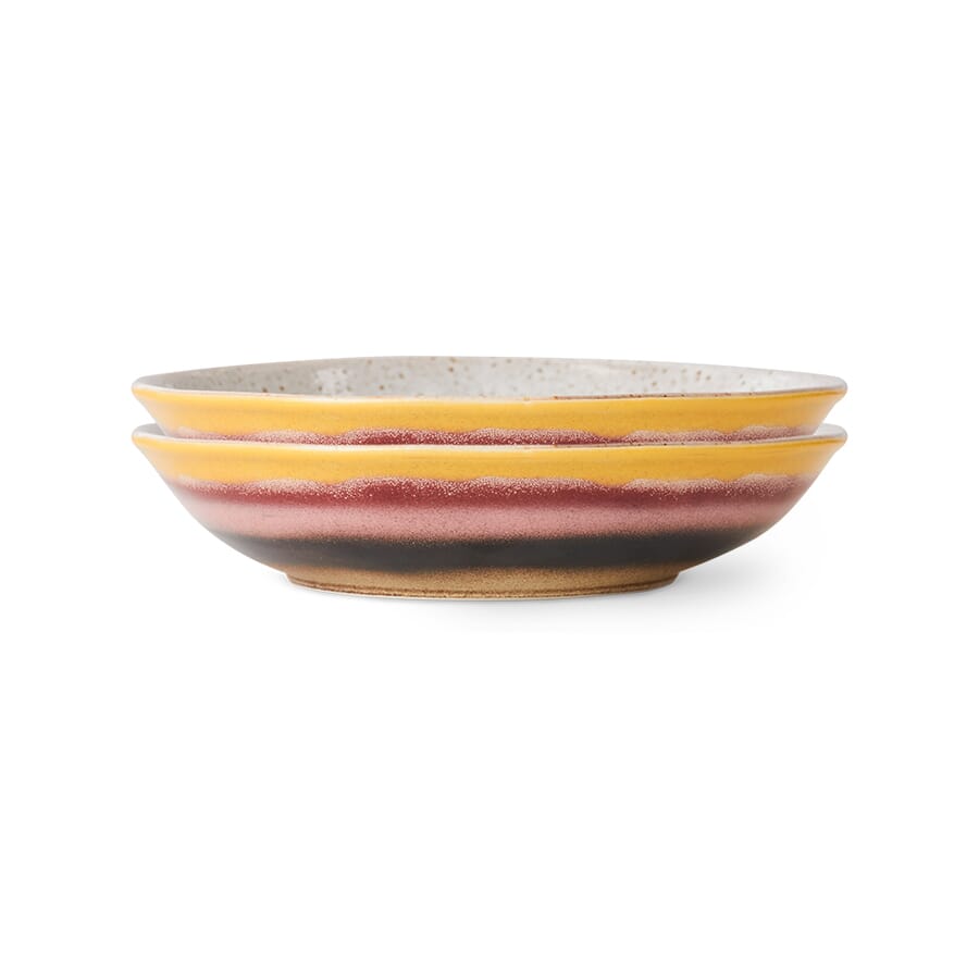 70s ceramics: curry bowls hibiscus (set of 2) - Hovedbilde