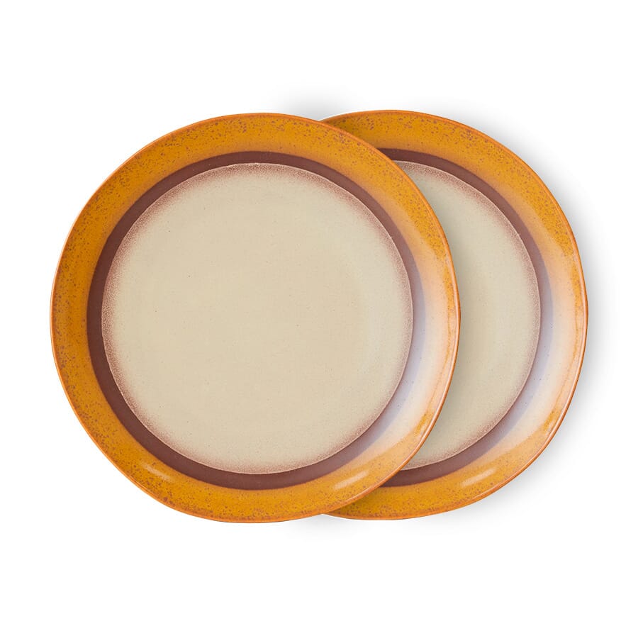 70s ceramics: dinner plates coconut (set of 2) - Hovedbilde
