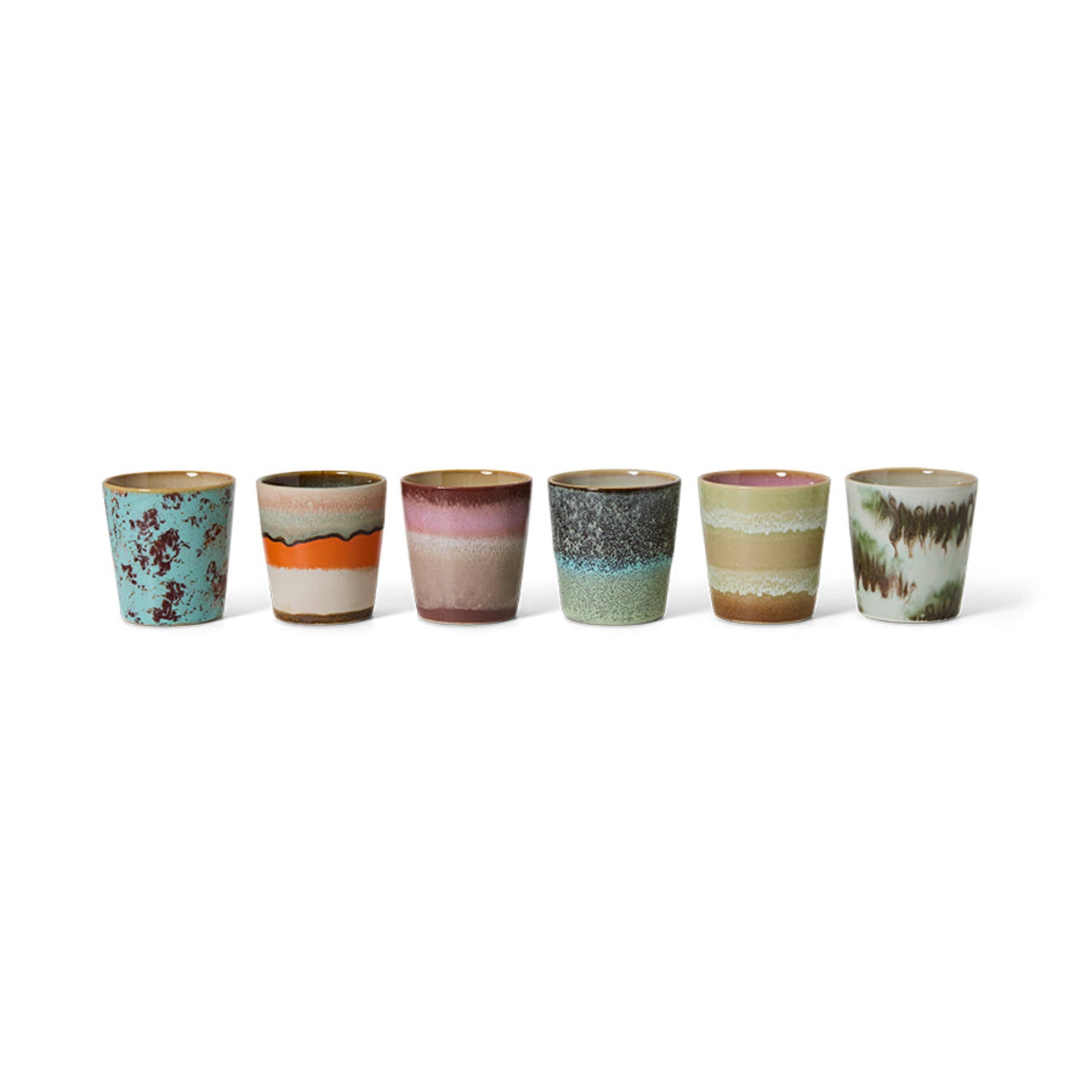 6 stk Kaffekopper Surreal | 70s Ceramics