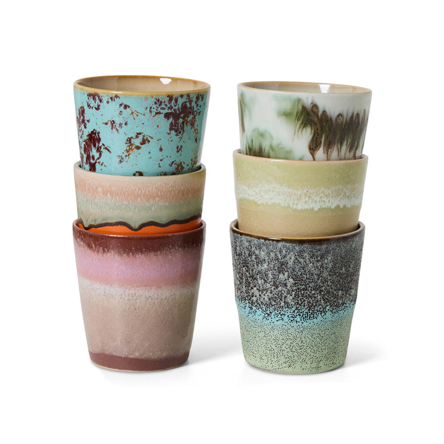 6 stk Kaffekopper Surreal | 70s Ceramics