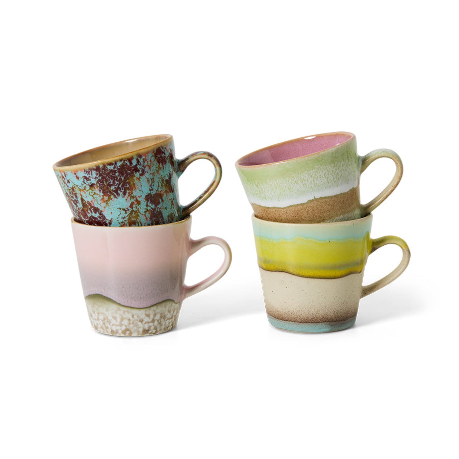 4 stk Americanokopper Rococo | 70s Ceramics