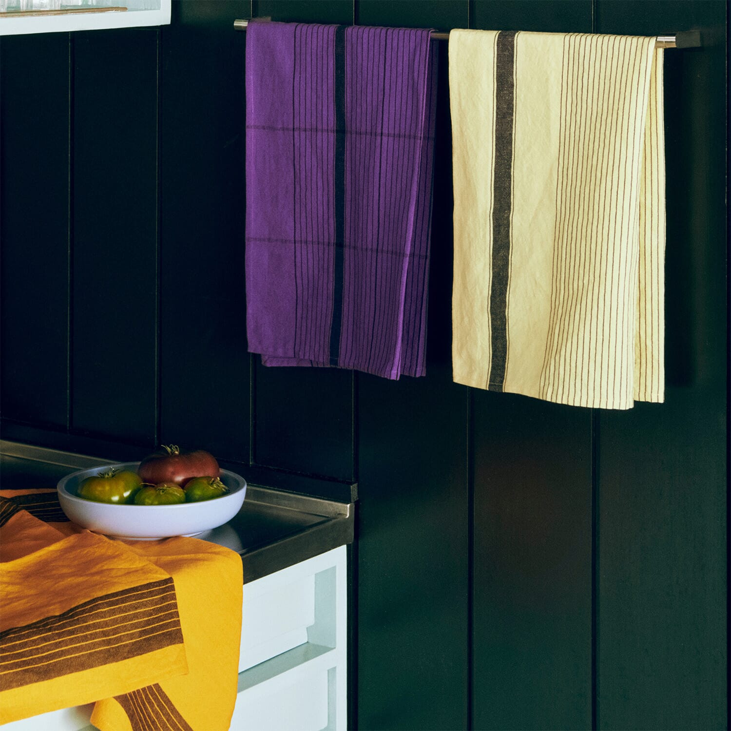 Kjøkkenhåndkle Linear Soft Yellow - Bilde 2