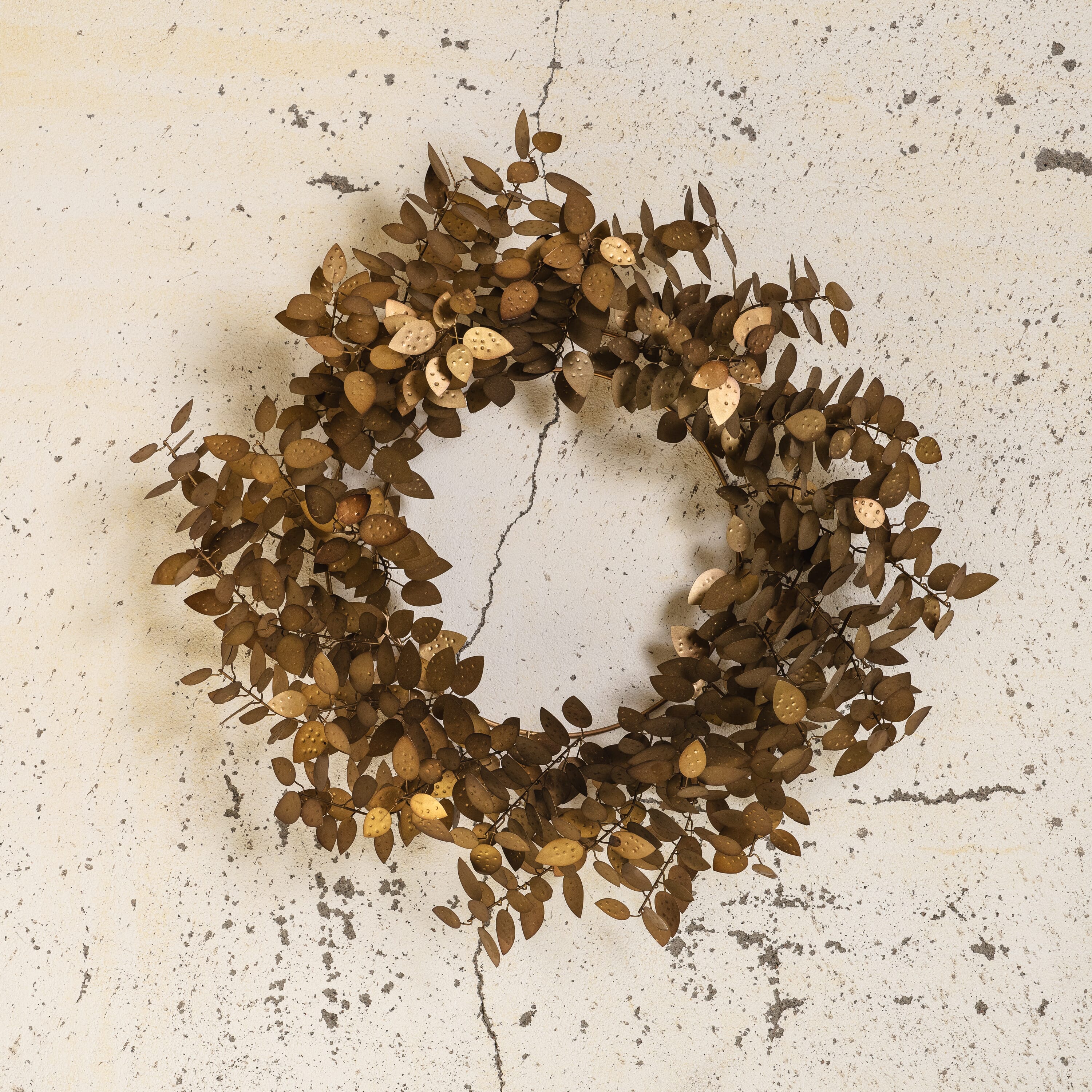 Krans Metal Leaf Gold Ø:65 - Hovedbilde