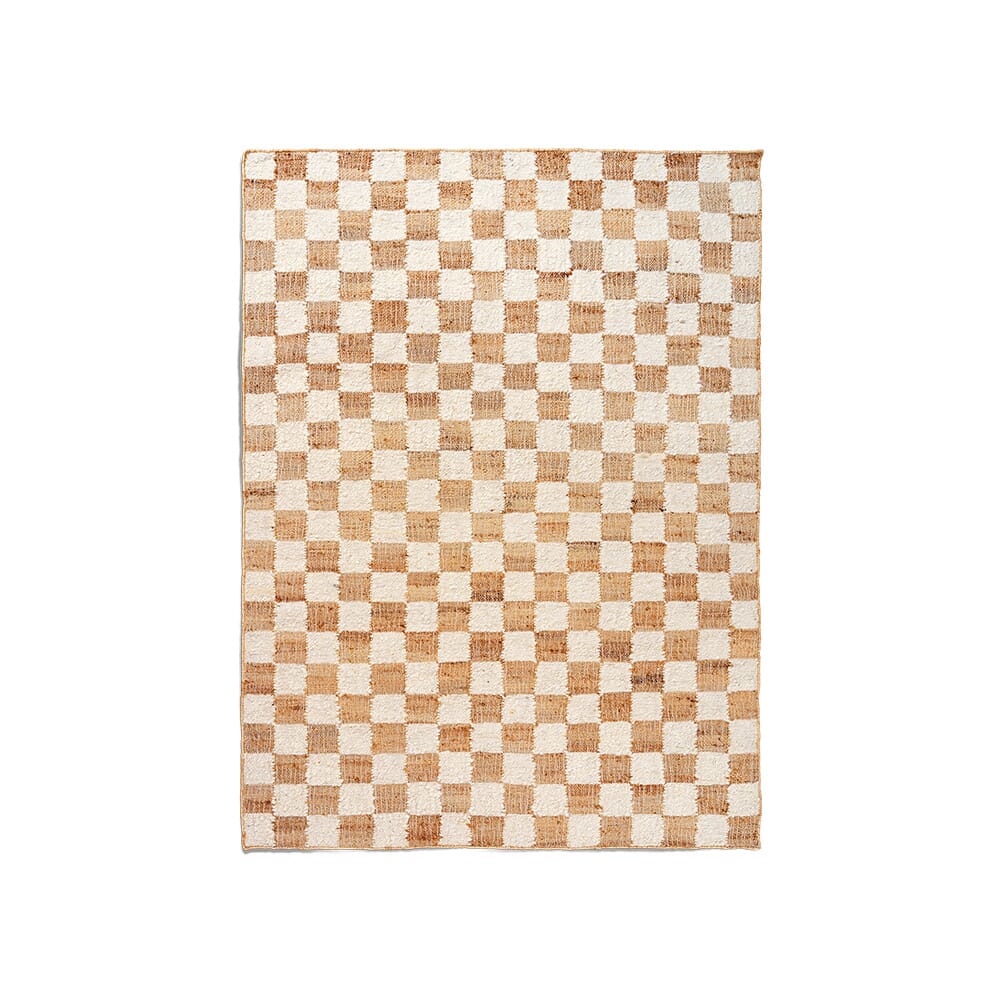 Gulvteppe Check Off-white/Natura - Hovedbilde