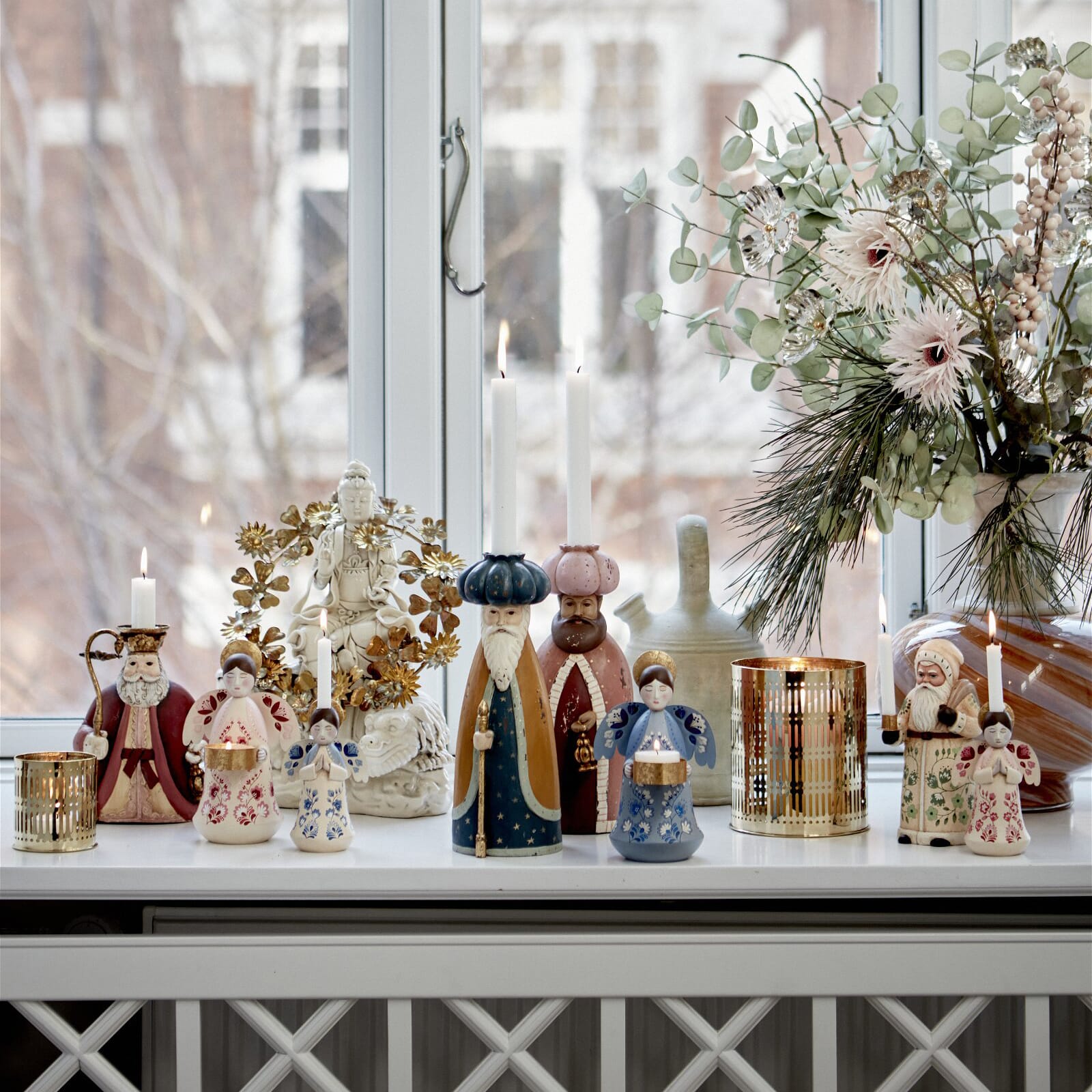 Lysestake Nissefar Rød sammen med andre lysetaker fra Bungalow