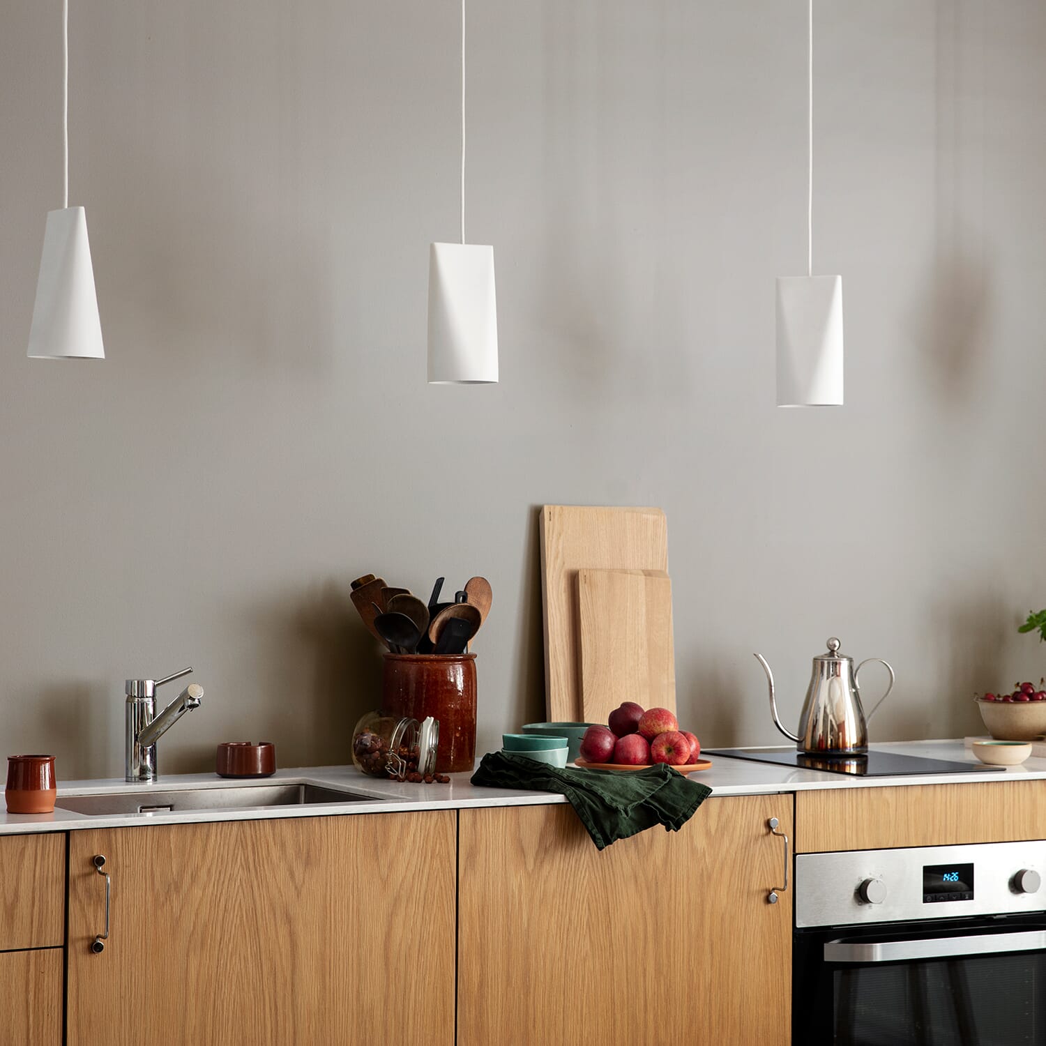 Taklampe Keramikk Narrow White - Hovedbilde