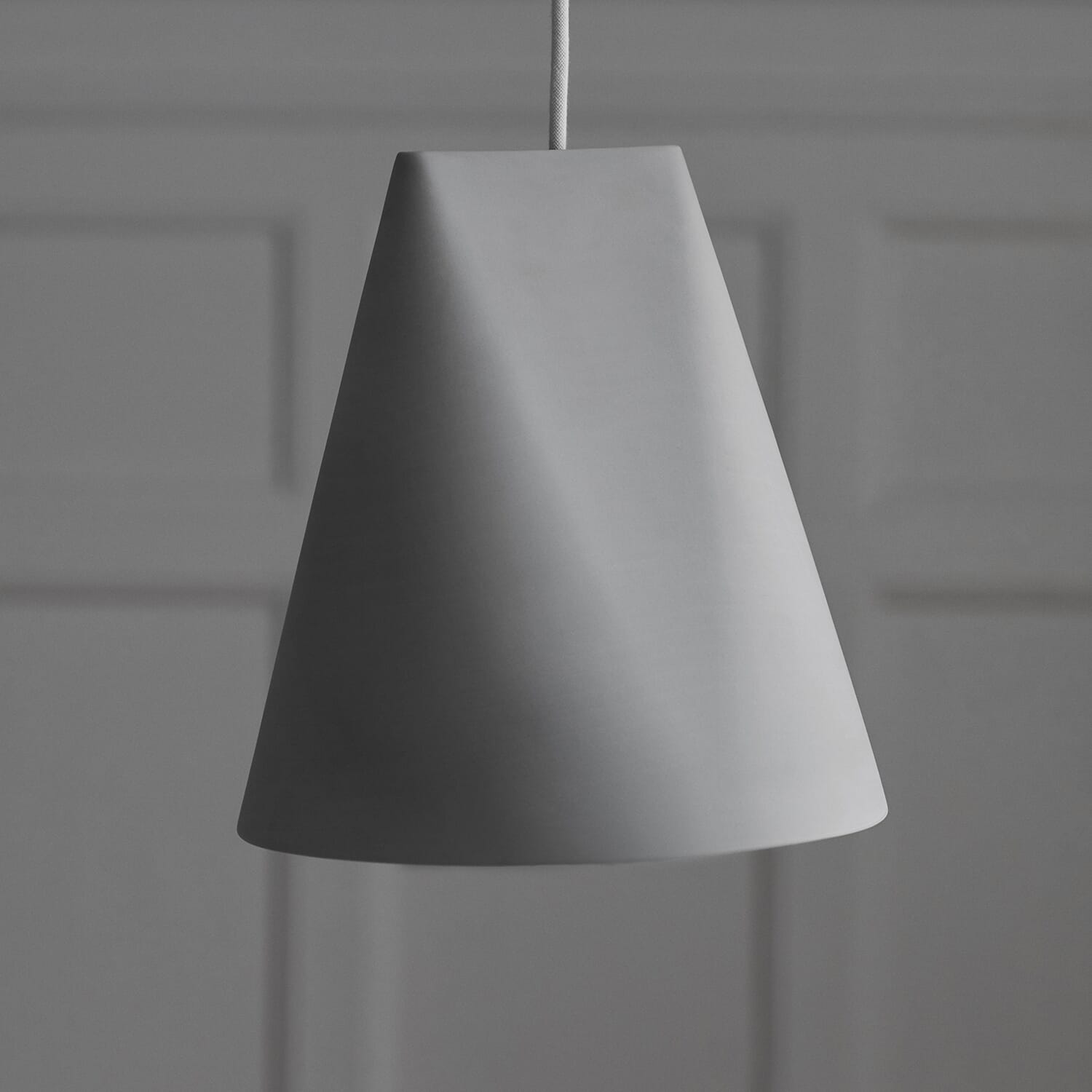 Taklampe Keramikk Wide Light Grey - Bilde 2