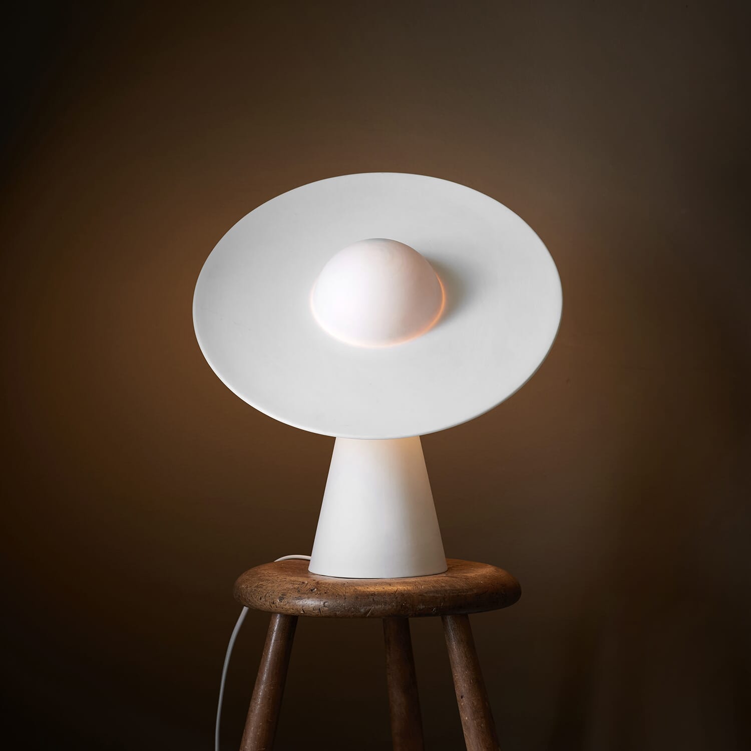 Bordlampe Keramikk Hvit - Hovedbilde