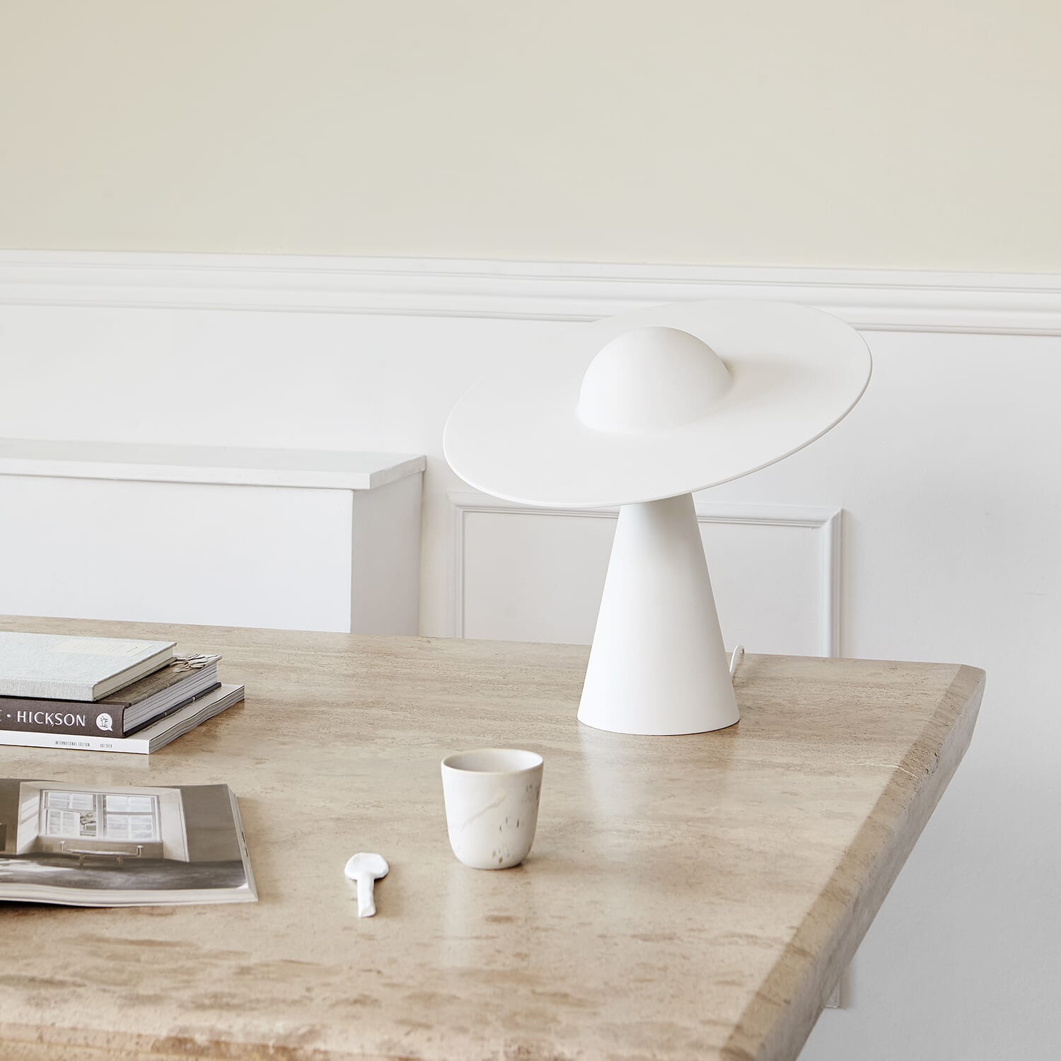 Bordlampe Keramikk Hvit - Bilde 3