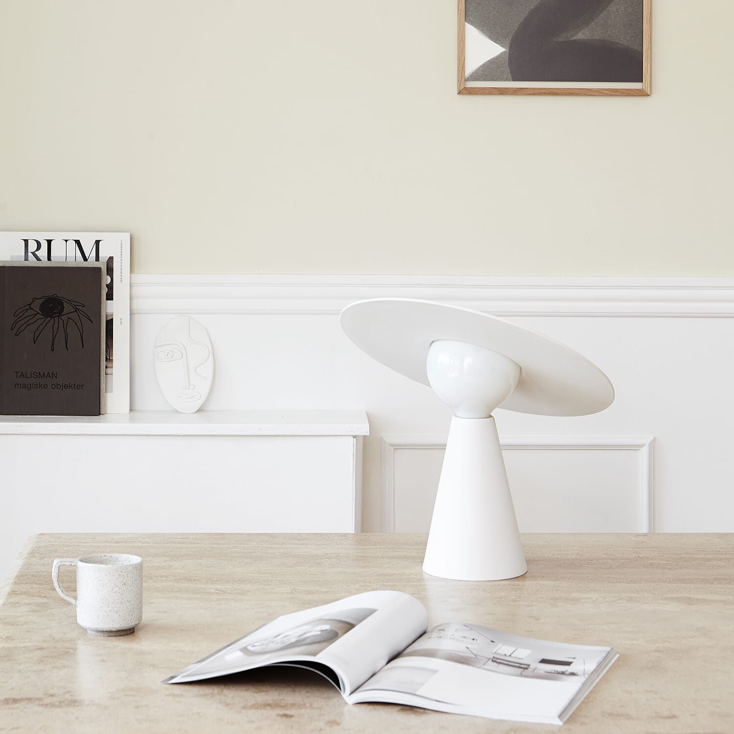 Bordlampe Keramikk Hvit - Bilde 2