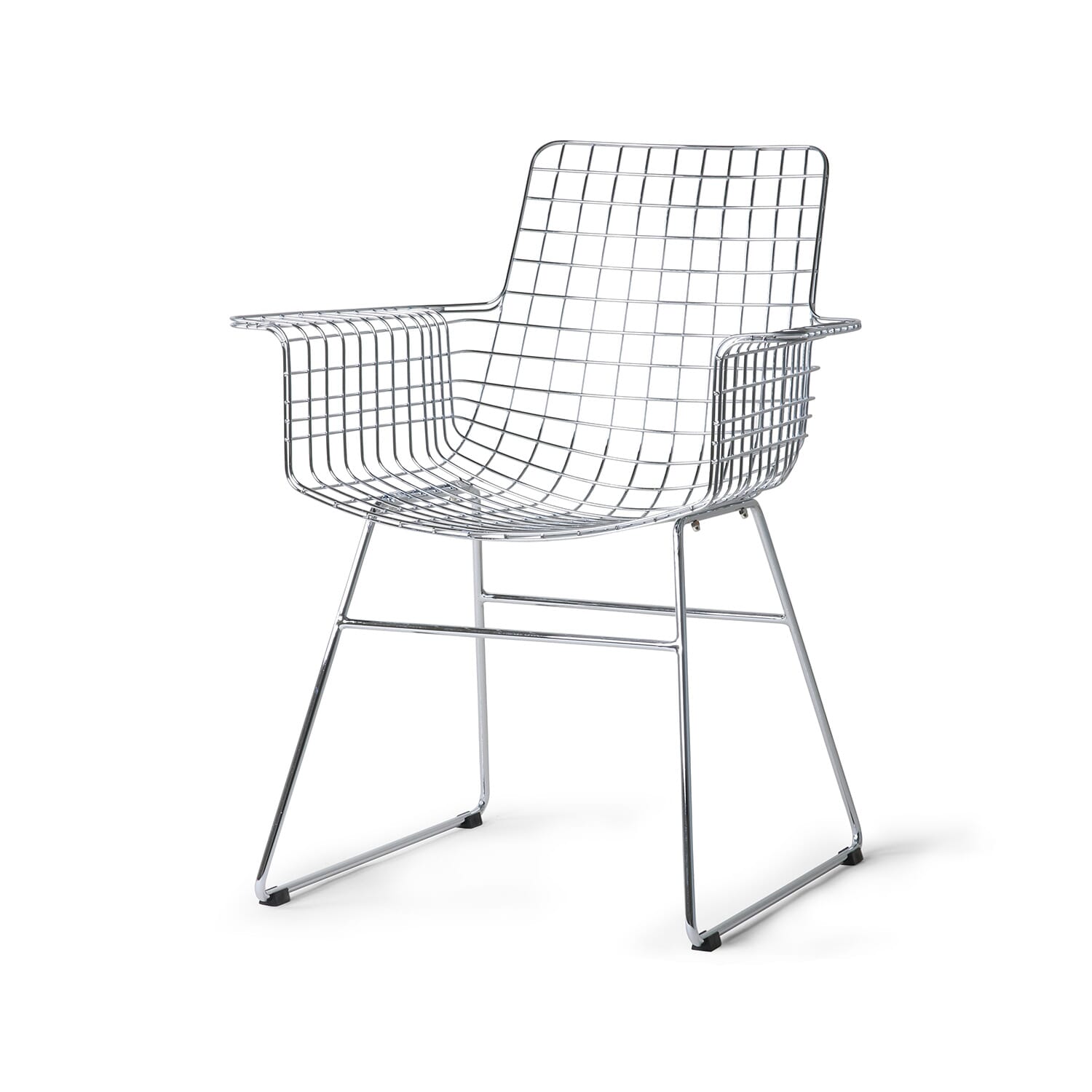 Metal wire chair with arms silver - Bilde 5