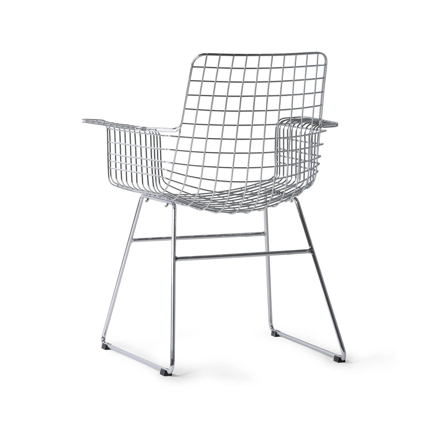 Metal wire chair with arms silver - Bilde 4