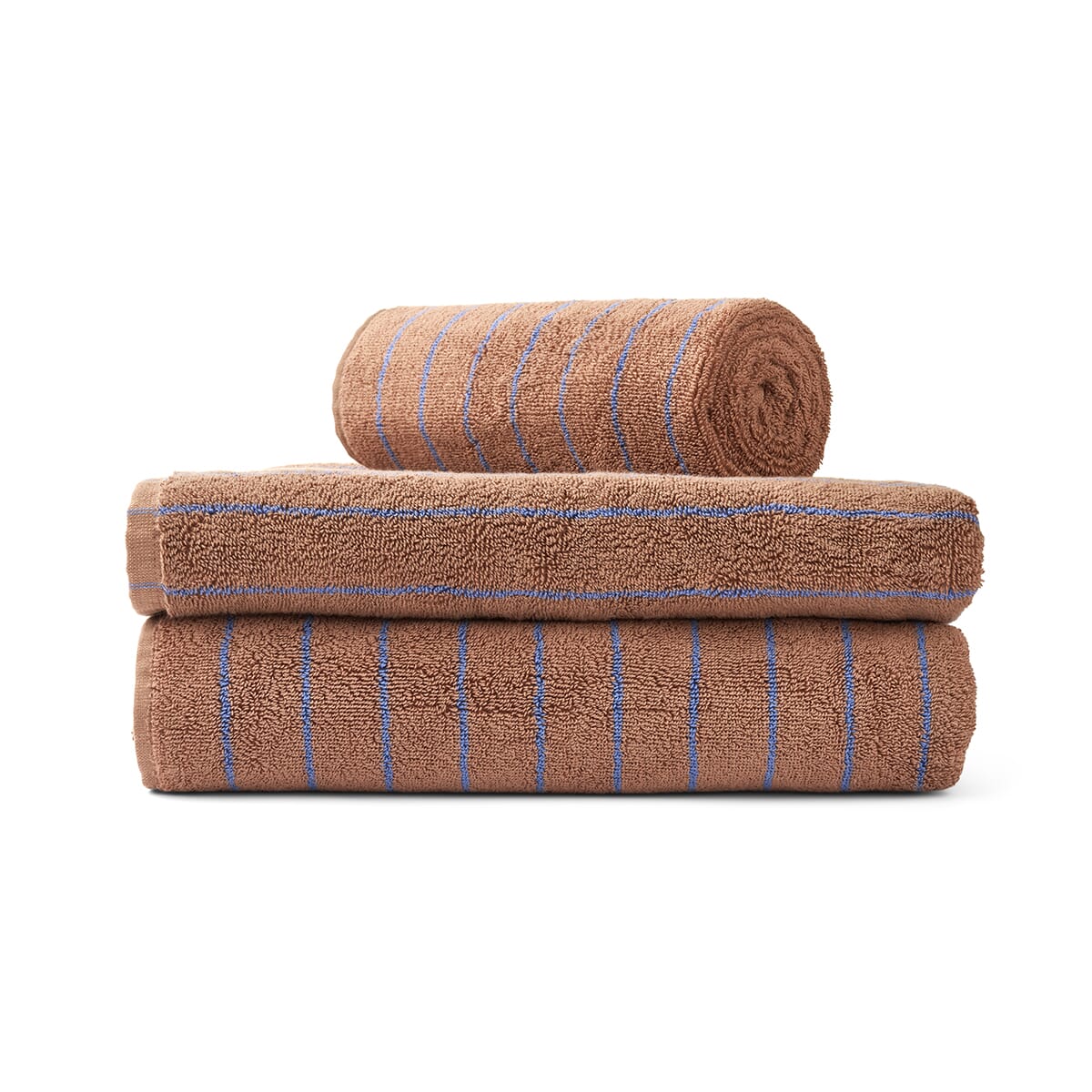 Badehåndkle Camel/Marine 70x140 - Hovedbilde