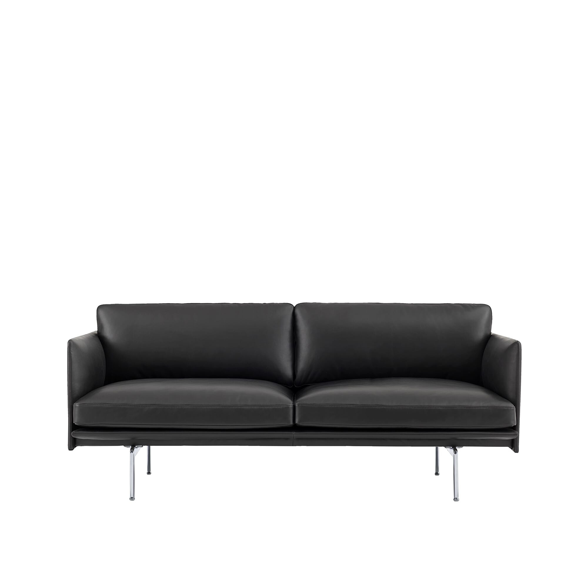 Outline Sofa 2 seter Skinn/Aluminum base - Bilde 2
