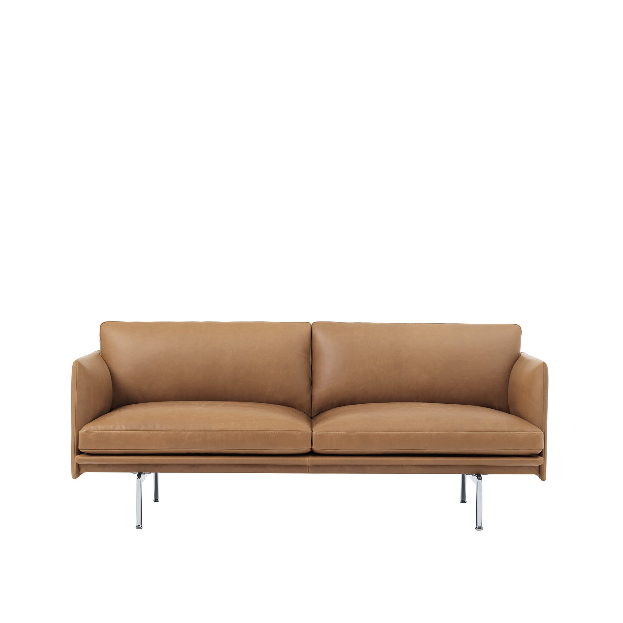 Outline Sofa 2 seter Skinn/Aluminum base - Hovedbilde