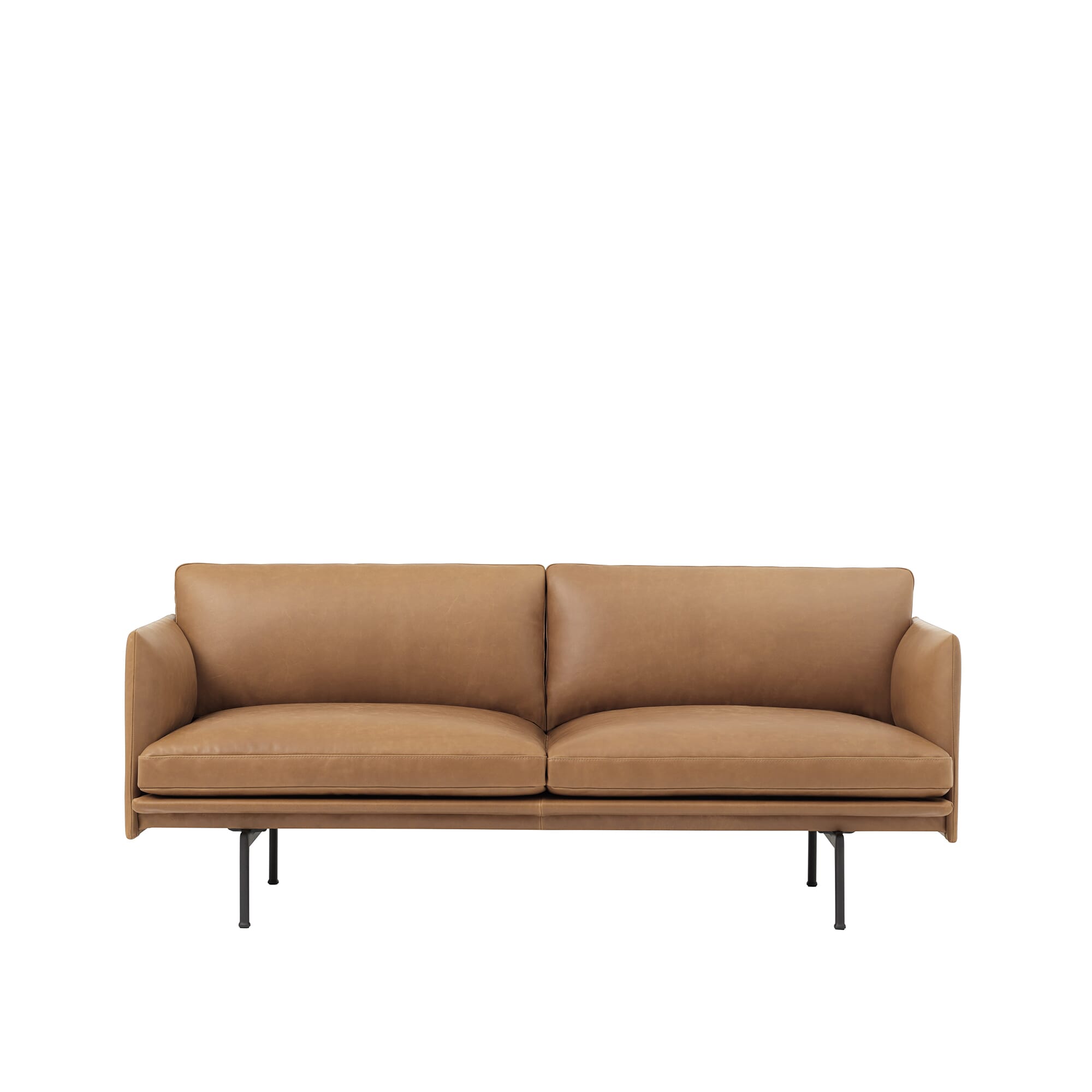Outline Sofa 2 seter Skinn/Svart base - Hovedbilde