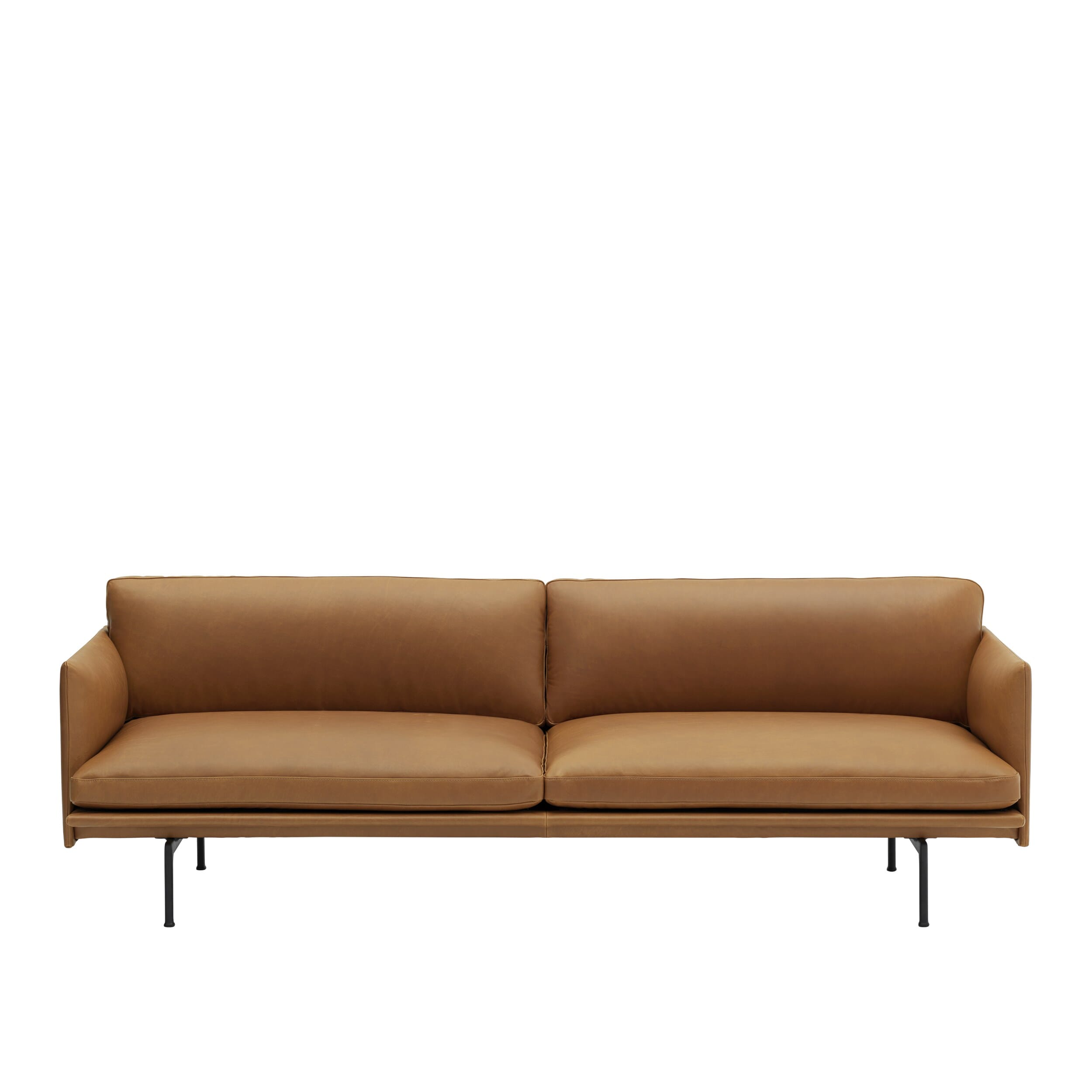 Outline Sofa 3 seter Skinn/Svart base - Hovedbilde
