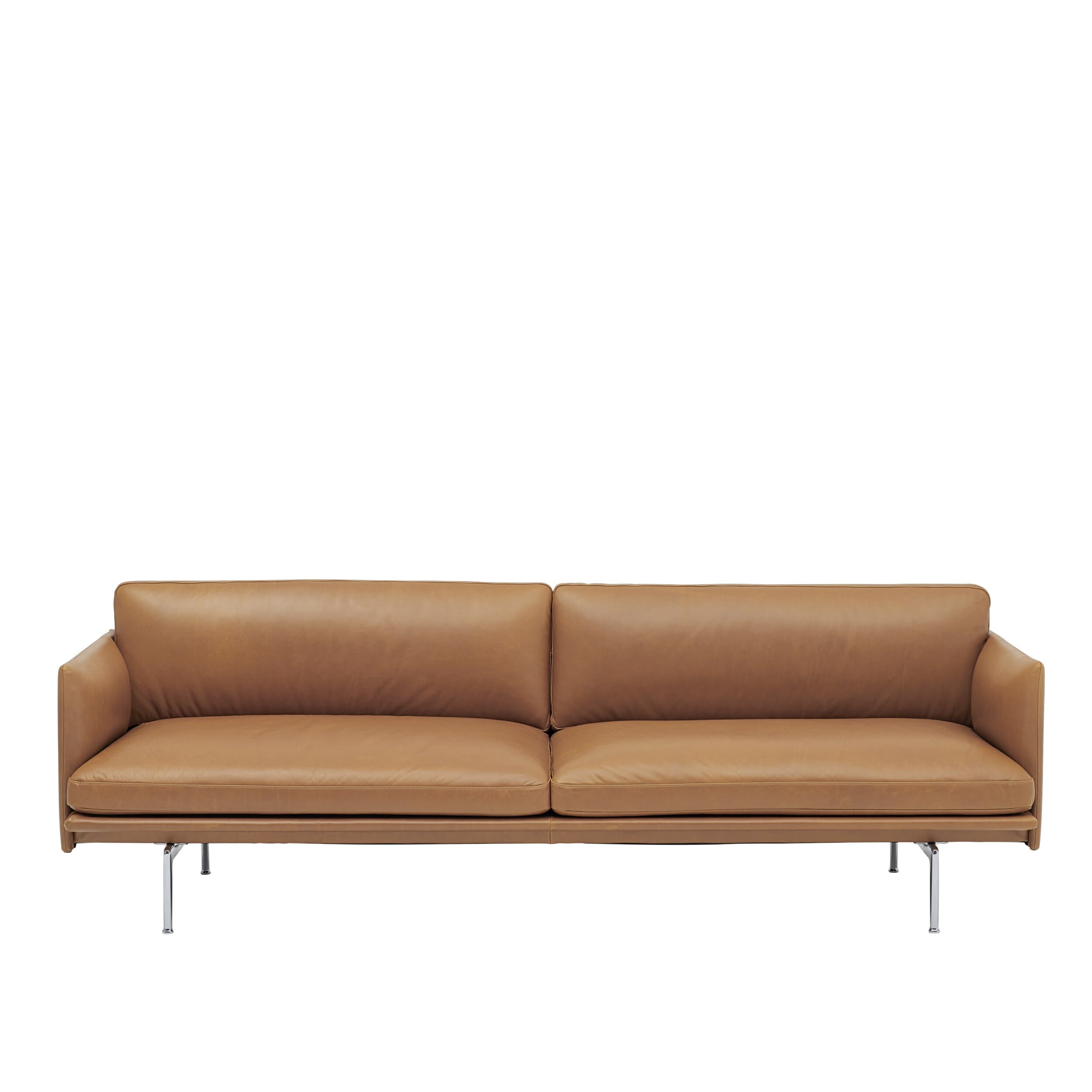 Outline Sofa 3 seter Skinn/Aluminum base - Hovedbilde