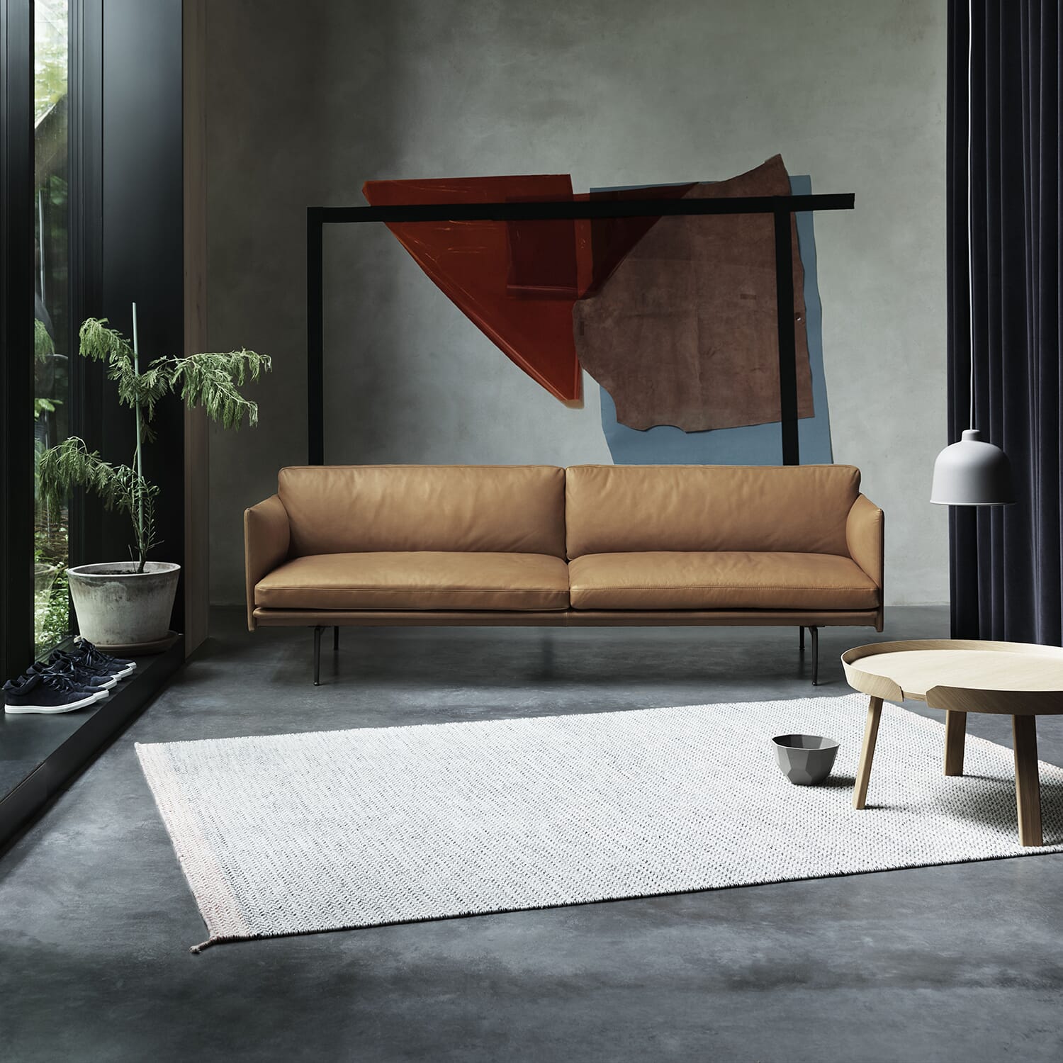 Outline Sofa 3 seter Skinn/Svart base - Bilde 12