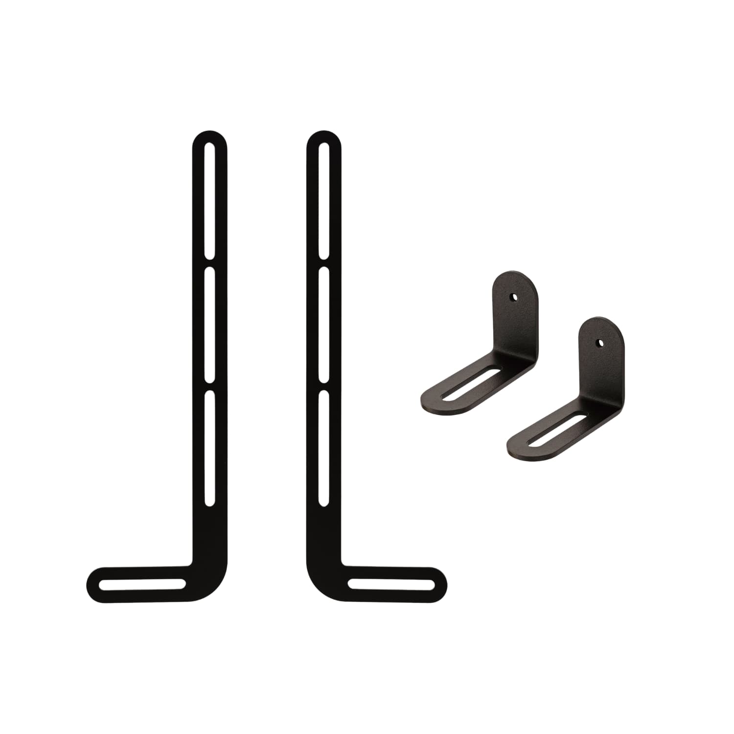 Oppheng for lydplanke fra Pedestal i sort pulverlakkert stål, kompatibel med Pedestal TV-stativer