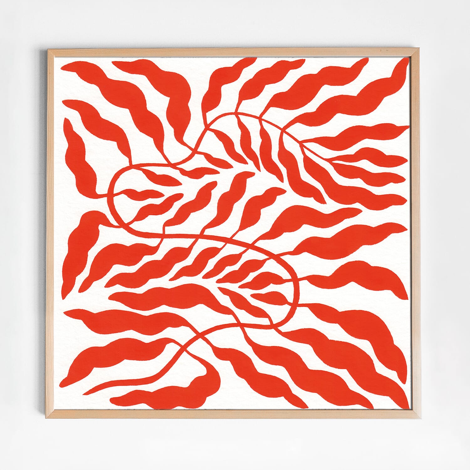 Poster Orange Red Leaf 50x50 cm - Hovedbilde