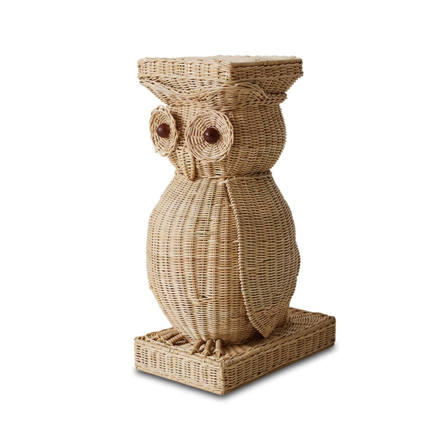 Rattan owl side table - Bilde 3