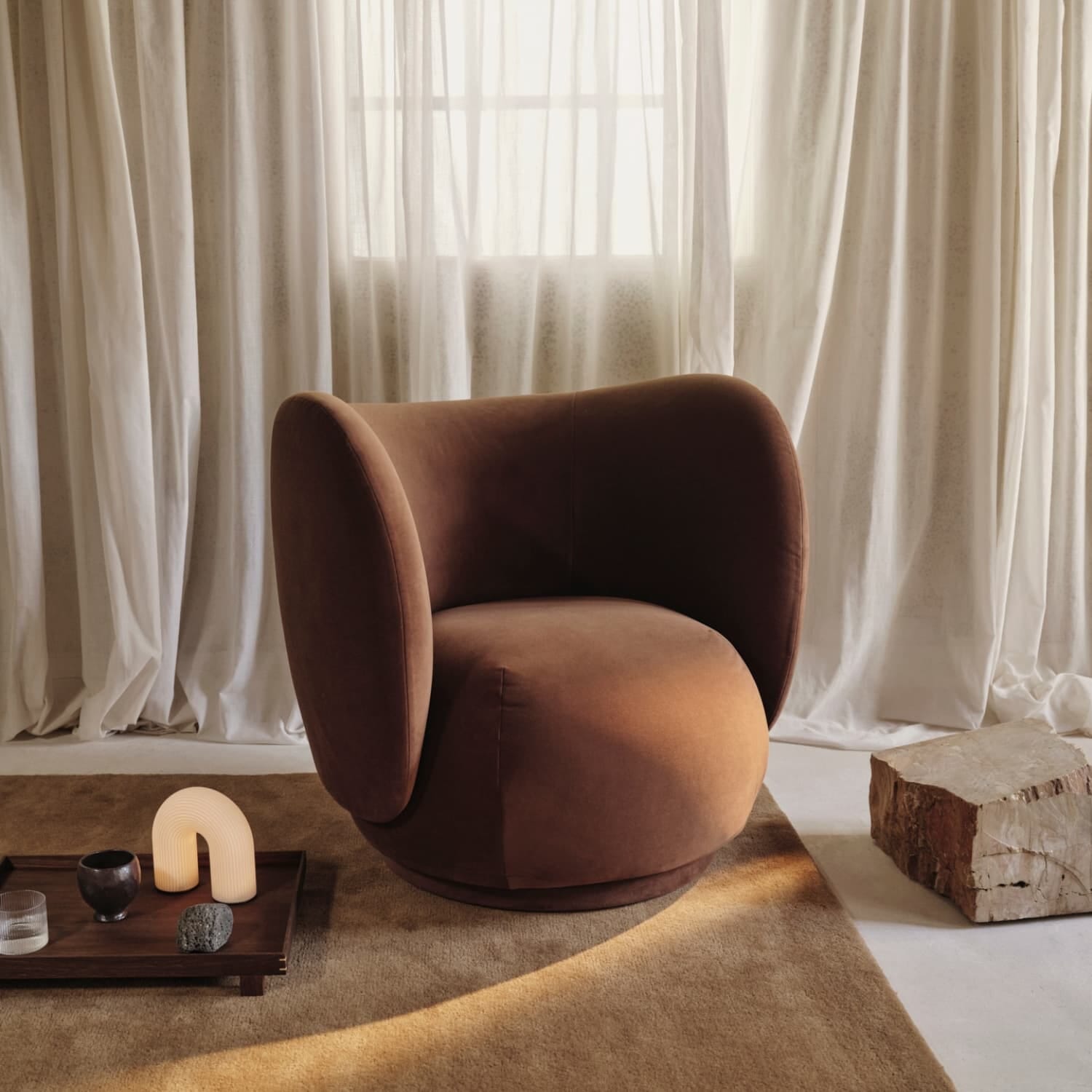 Loungestol Rico Rich Velvet Pine 104