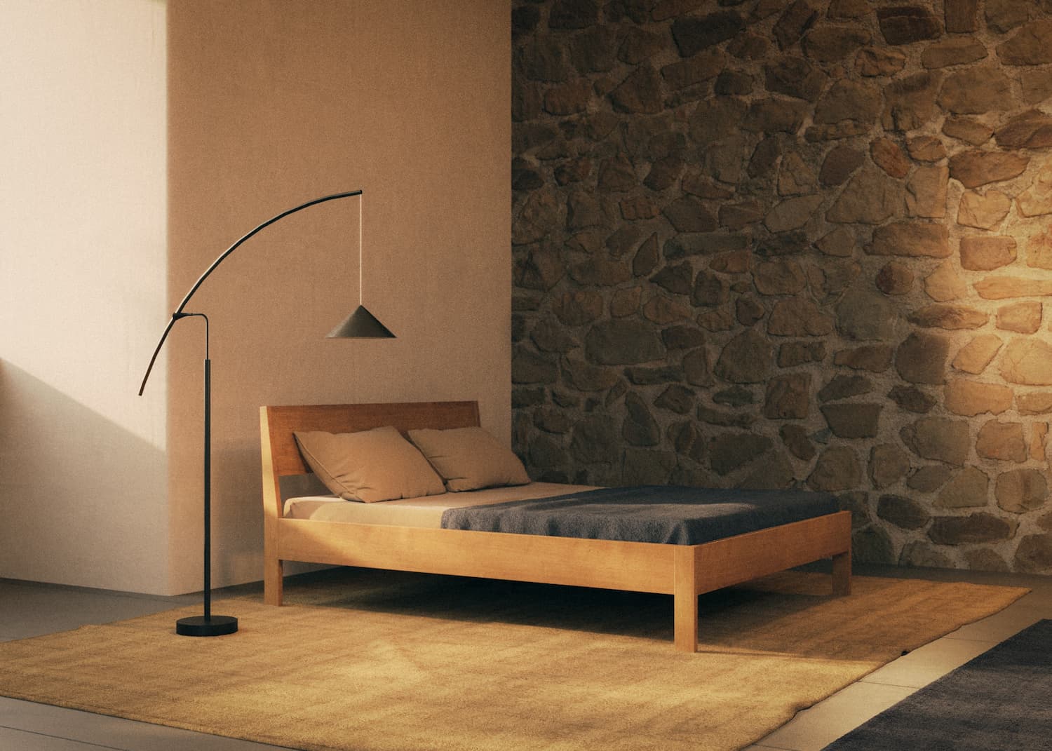 Ejer Bed Frame senger i eik i rom