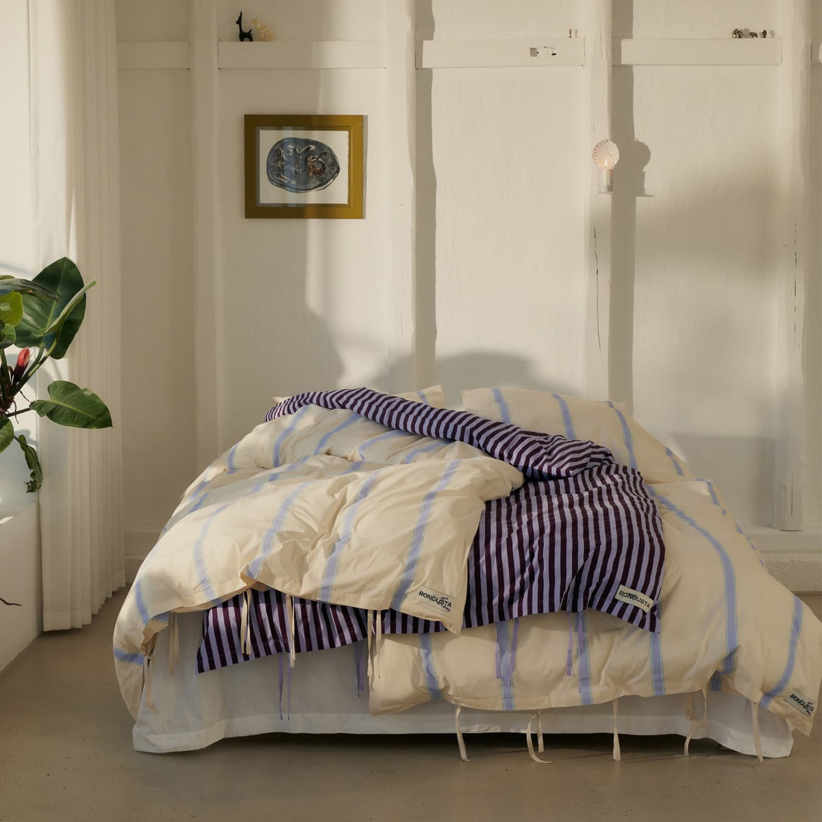 Sengesett Percale Ivory, Lavender & Mint