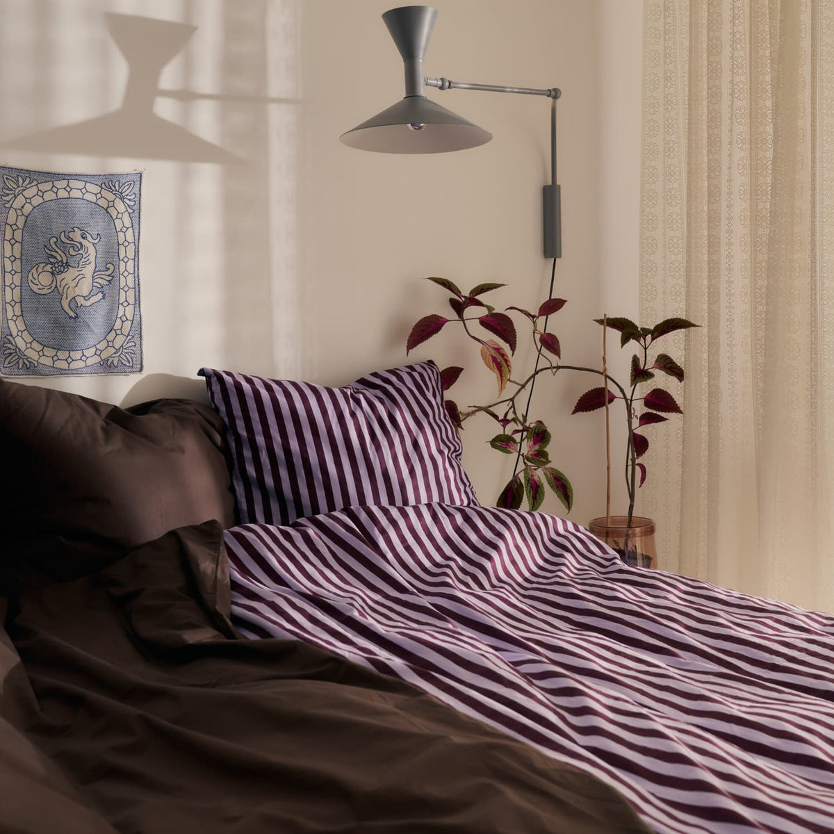 Sengesett Percale Wine & Lavender Blue