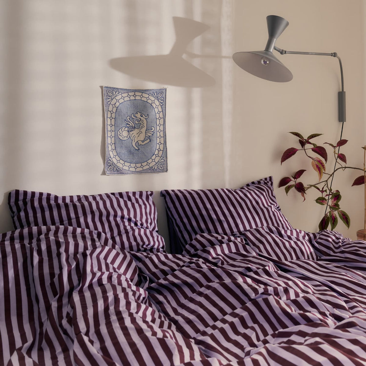 Sengesett Percale Wine & Lavender Blue