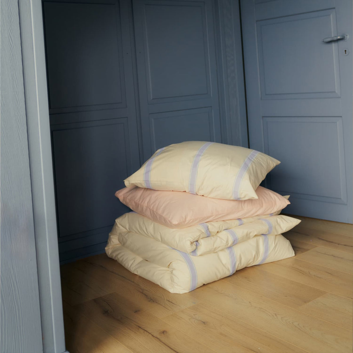 Sengesett Percale Ivory, Lavender & Mint