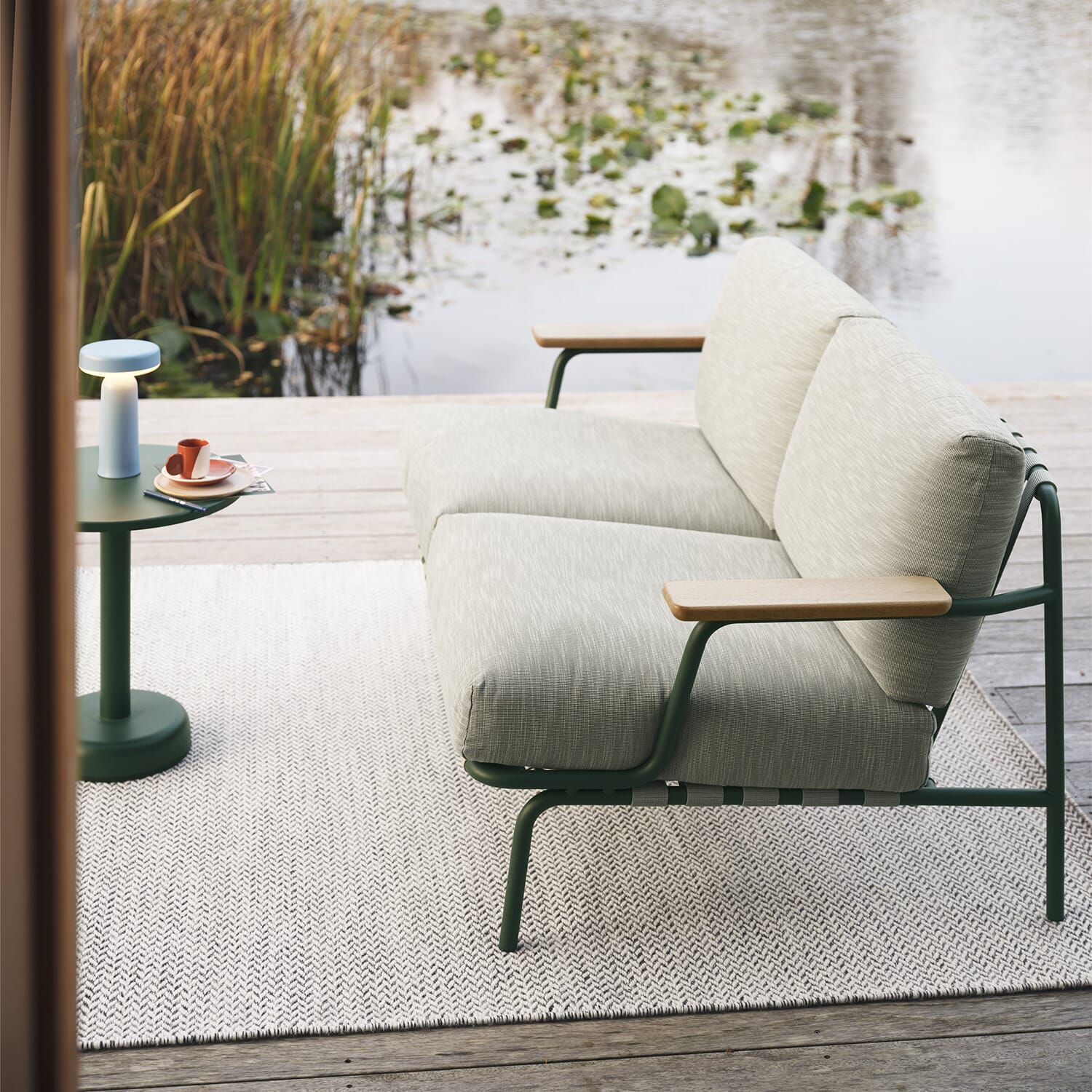 Settle Sofa / 2-Seater - Ribbed Weave 2/Dark Green - Bilde 2