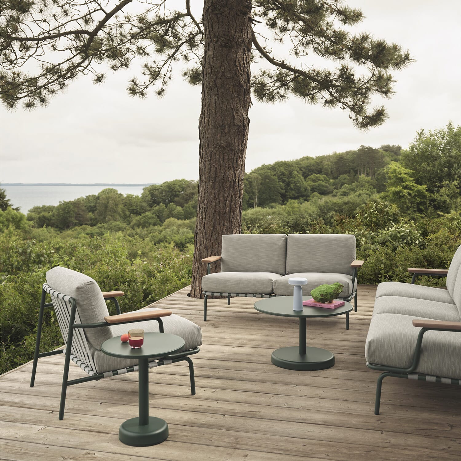 Settle Lounge Chair - Ribbed Weave 2/Dark Green - Bilde 2