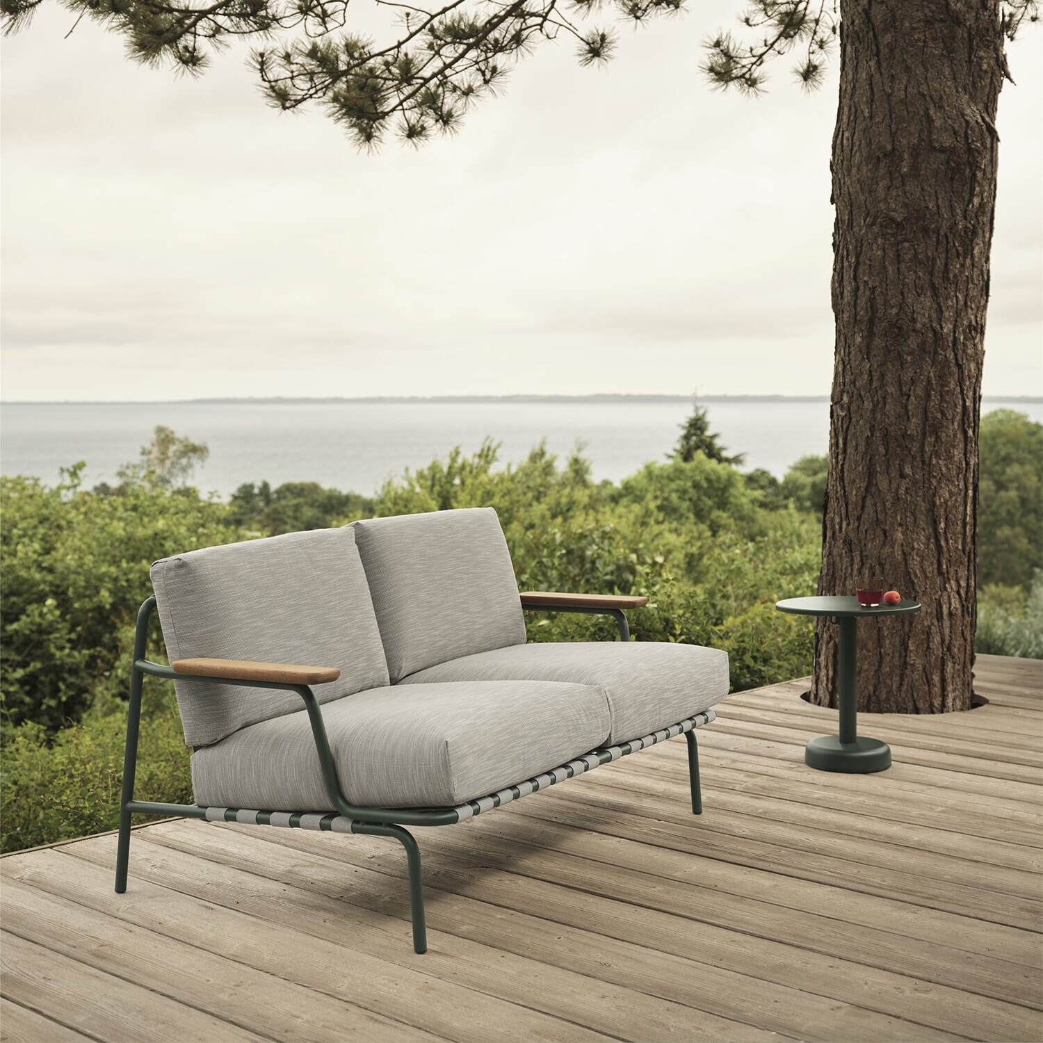Settle Sofa / 2-Seater - Ribbed Weave 2/Dark Green - Bilde 6