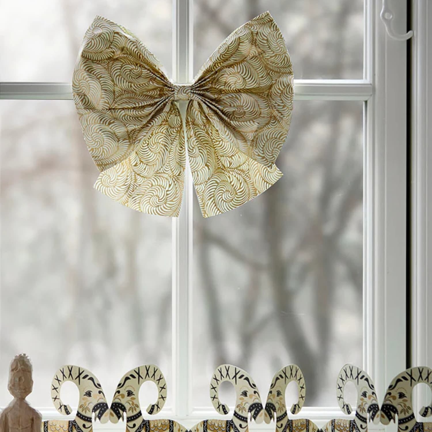 Papirsløyfe Mara 26cm Cream/Gold