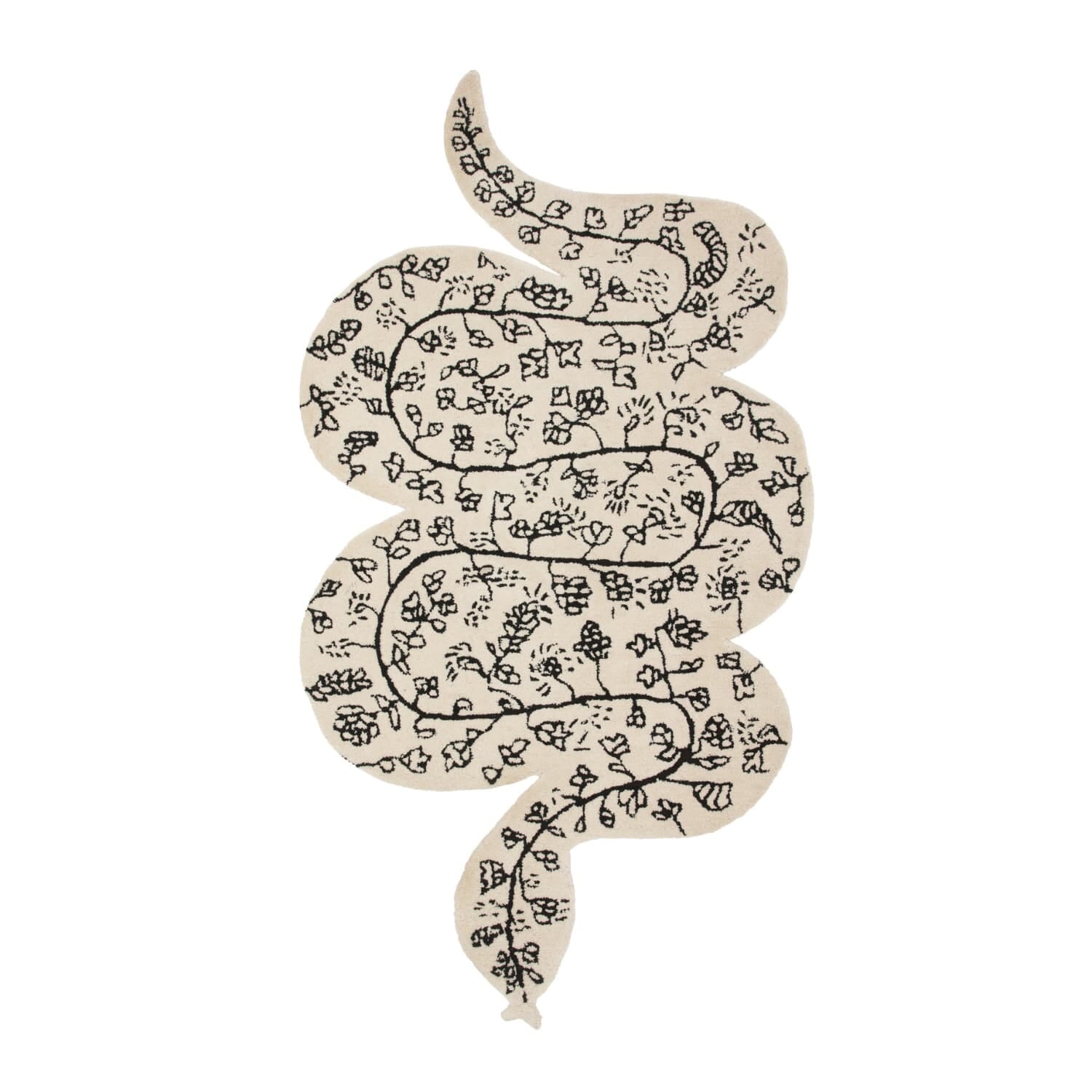 Snake Rug Creme & Ink 83x147cm