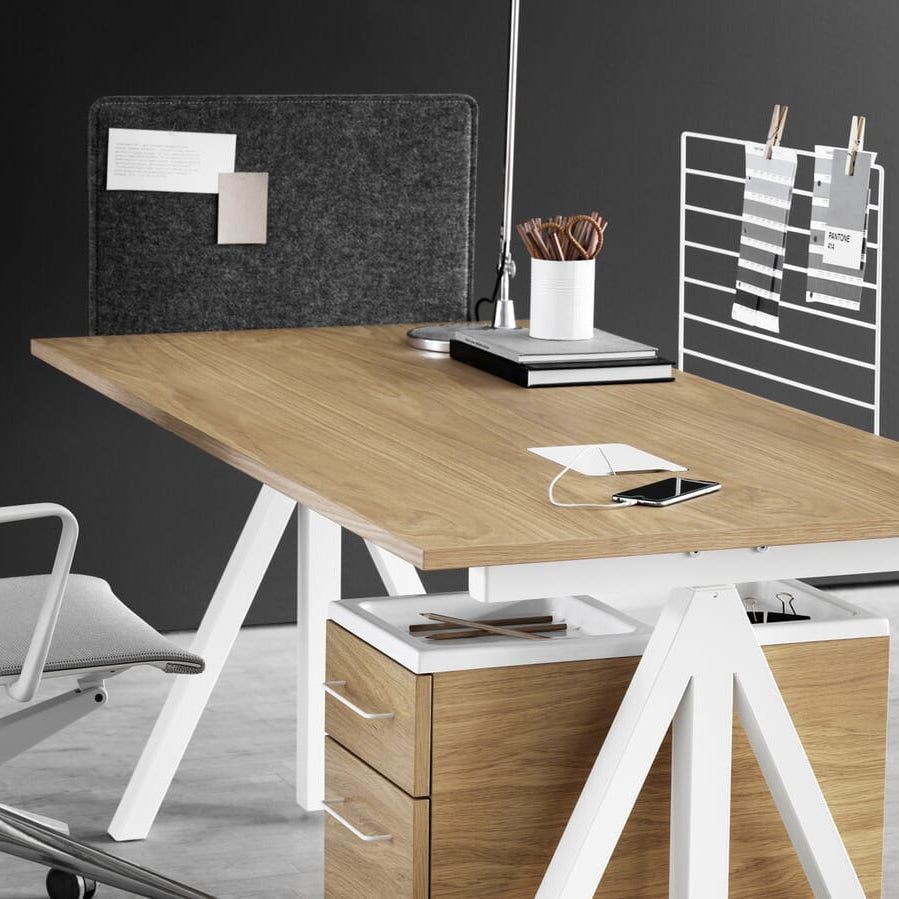 Hev- og Senk Skrivebord Hvit Ramme - Bilde 3