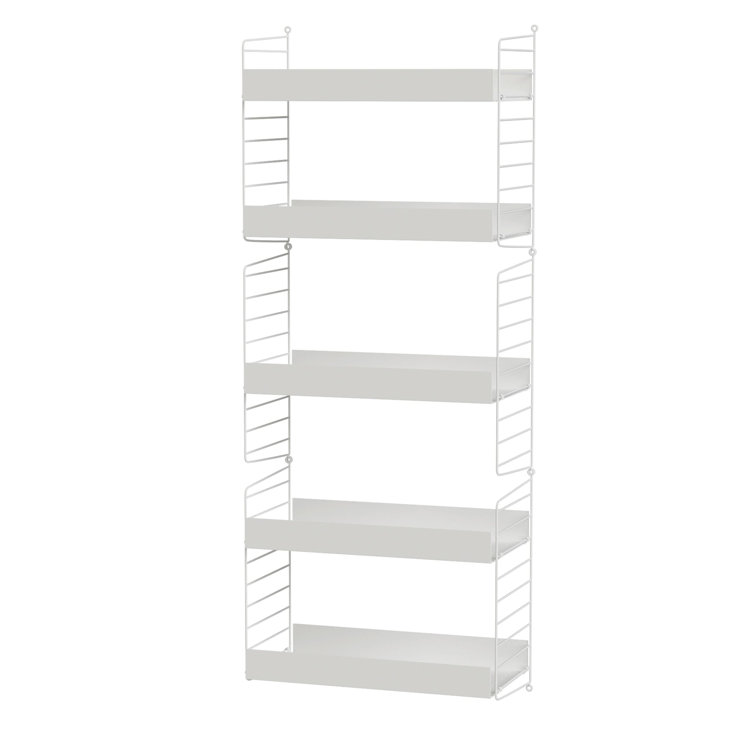 String veggreol 60 × 150 hvit vegghengt løsning med perforerte hyller