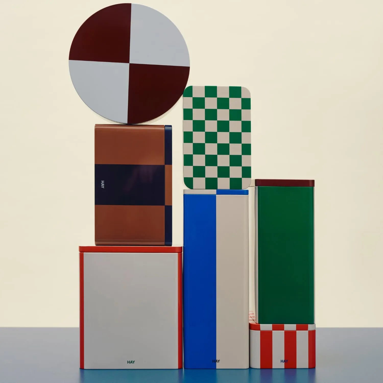 Tin Oppbevaringsboks Large Hvit/Rød