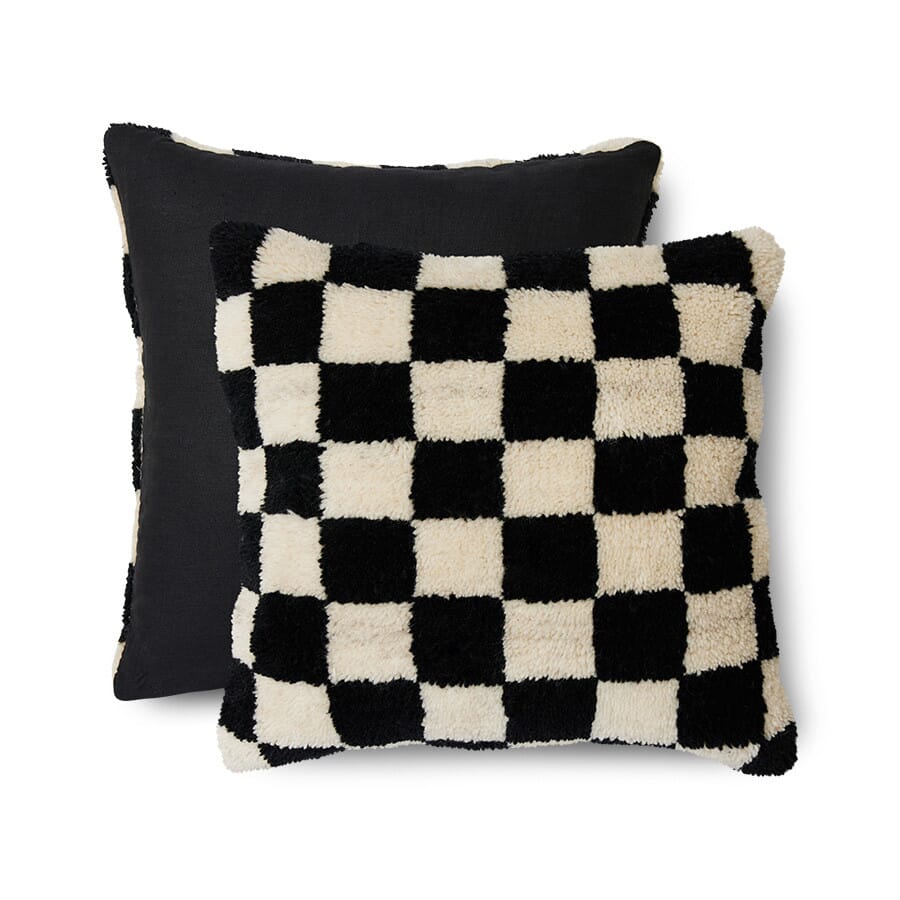 Pute Woolen Black and White Statement 50x50 - Hovedbilde