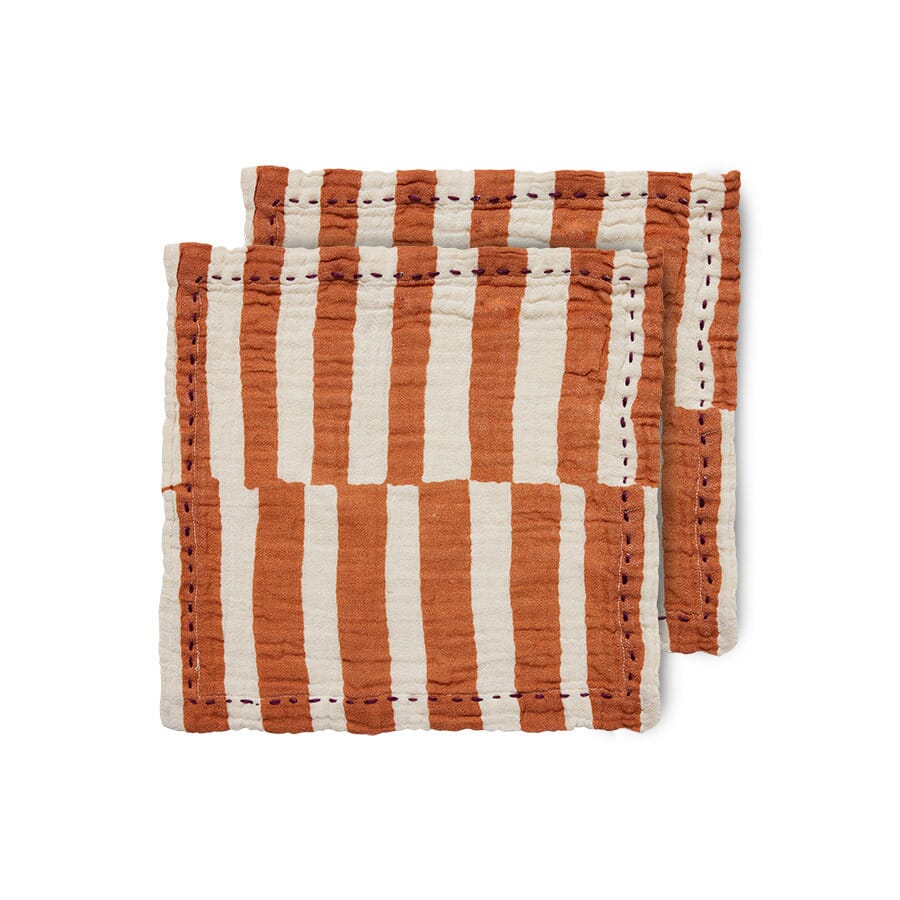 2 stk | Tøyserviett Striped Tangerine - Hovedbilde