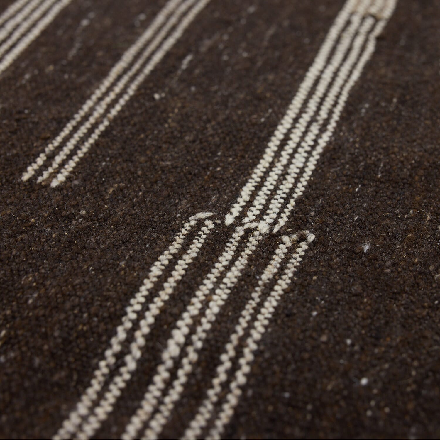 Striped woolen kelim brown (150x240cm) - Bilde 5