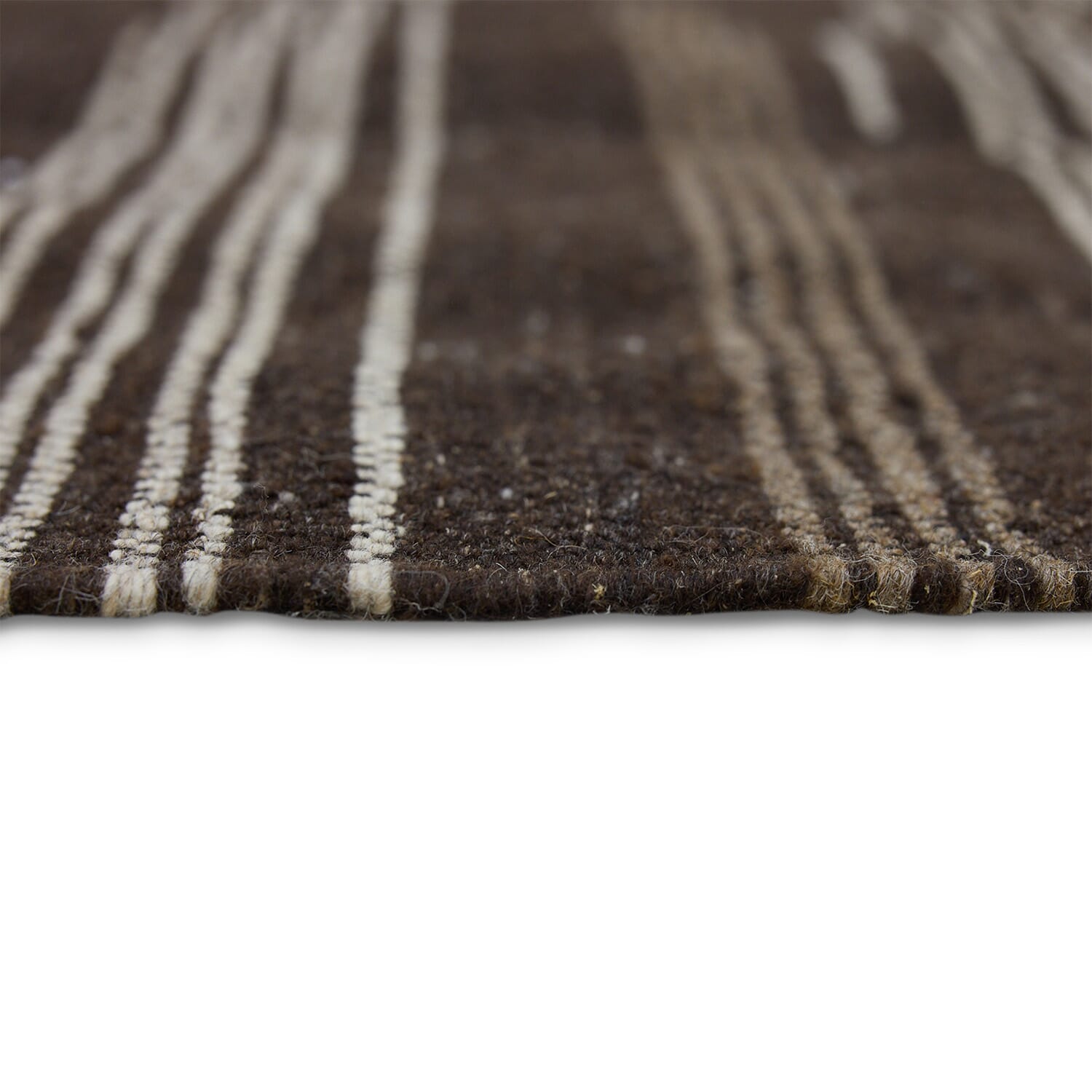 Striped woolen kelim brown (150x240cm) - Bilde 6