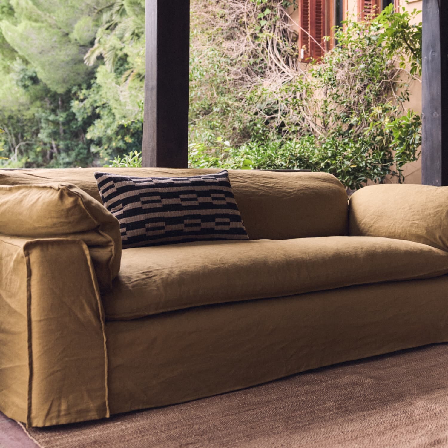 Nomad couch: 244cm, linen, burnt ochre - Bilde 6