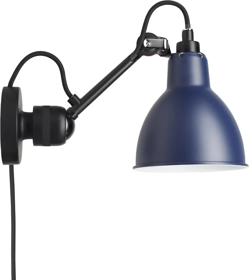 Vegglampe No 304 m/ledning i blå farge