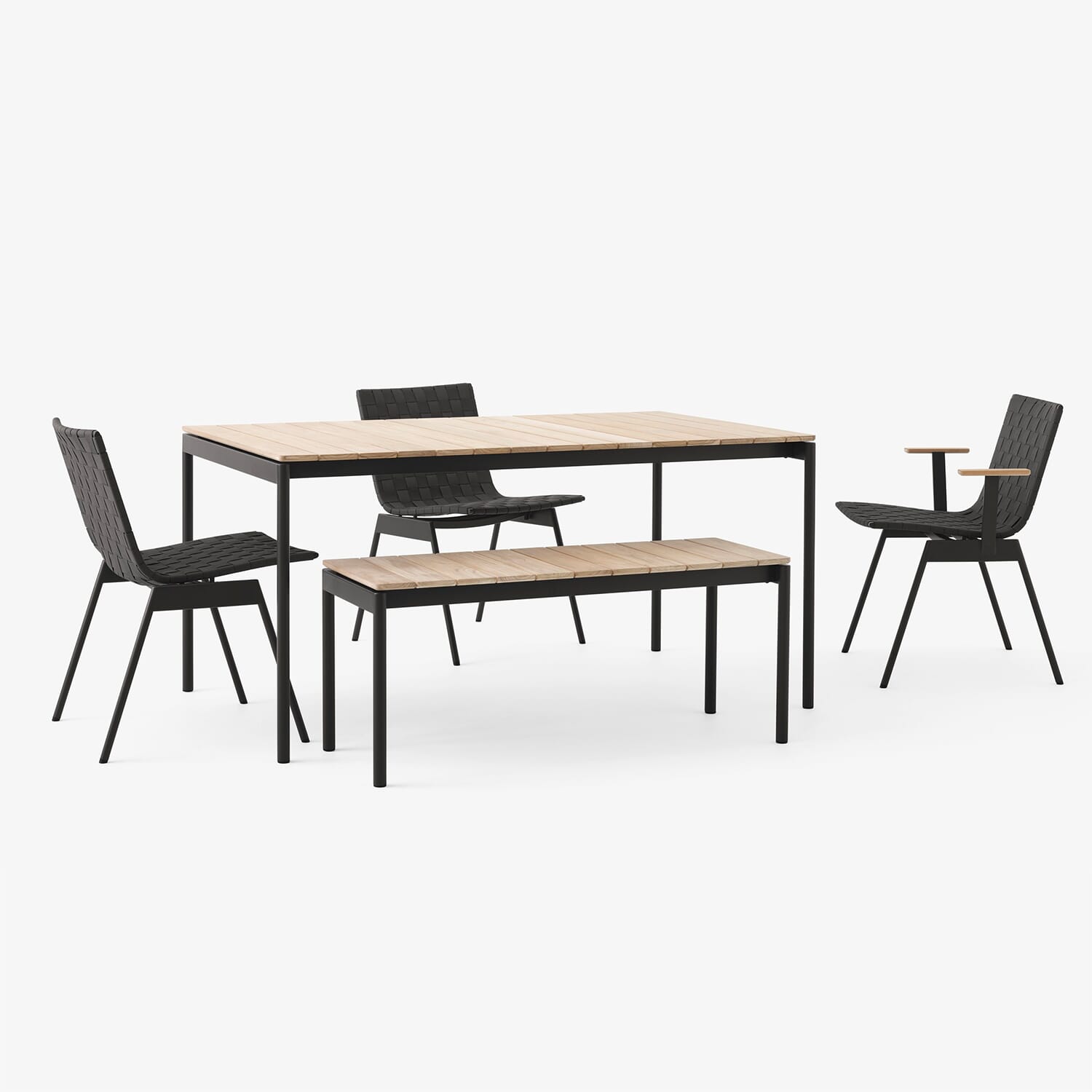Ville Outdoor Dining Table AV25 Warm Black frame Teak - Bilde 8