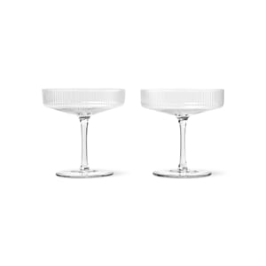 2 stk | Champagneglass Ripple Clear