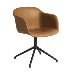 Fiber Armchair Swivel Base w/leather