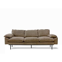 Sofa Retro Cord Brown 3 seter